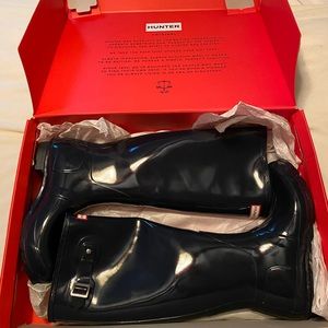 Black Hunter Original Shiny Rain Boot Size 9